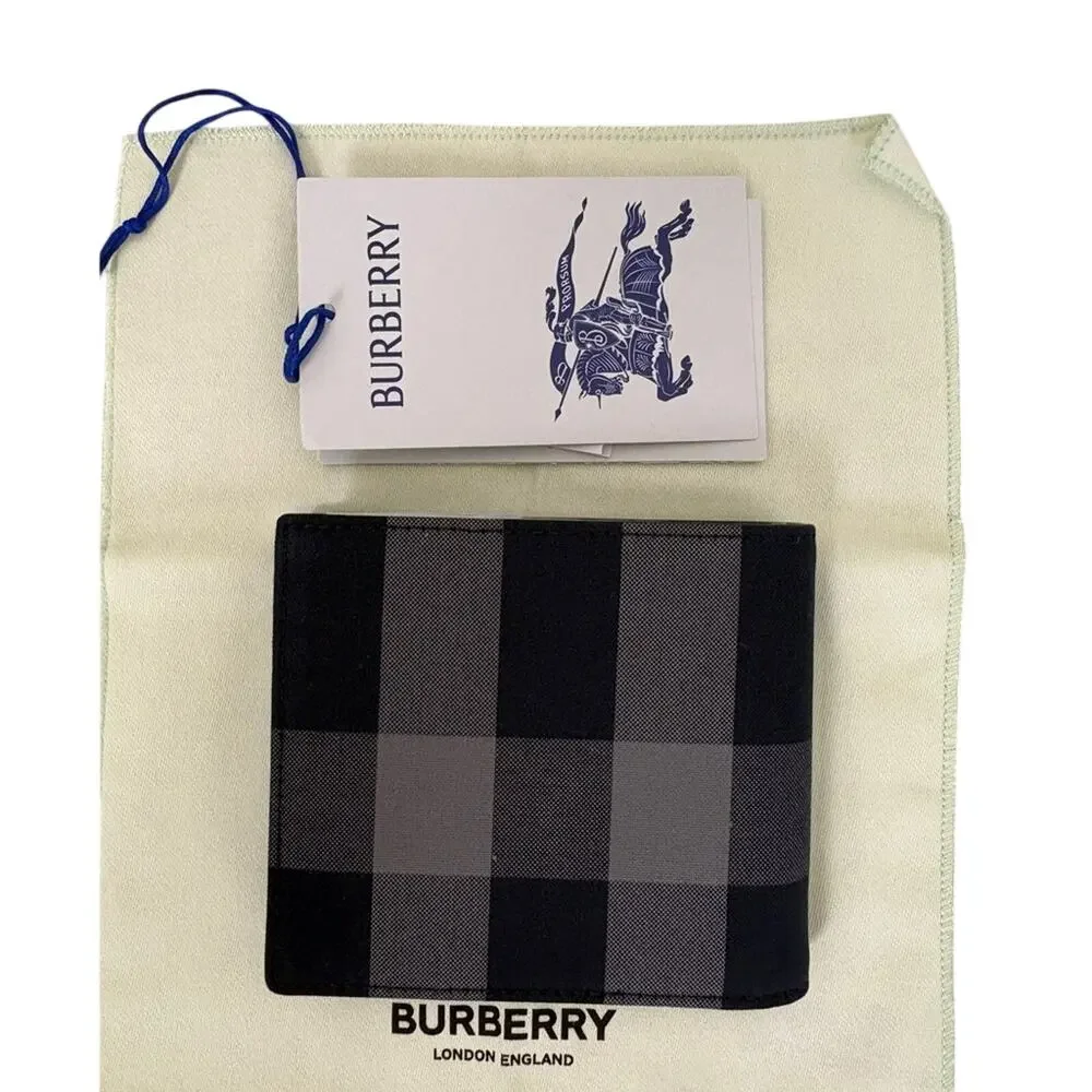 Burberry Navy check printers wallet NEW